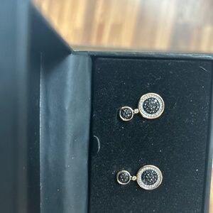 Wrapped in love black diamond earring